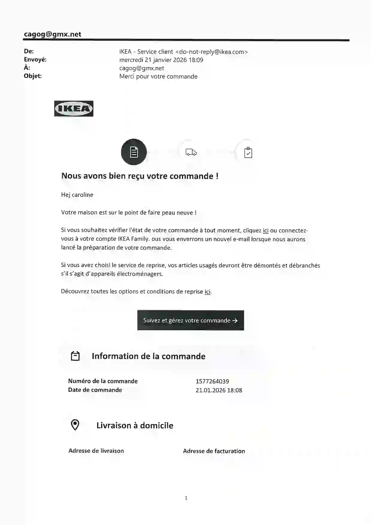 Multi-page invoice page 1